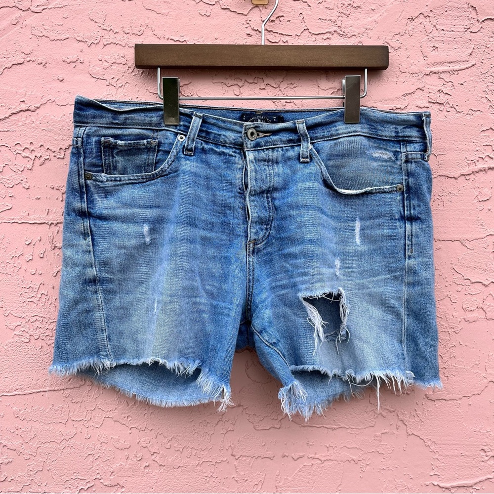 Lucky Brand Heavily Distressed Denim Shorts Size 10/30